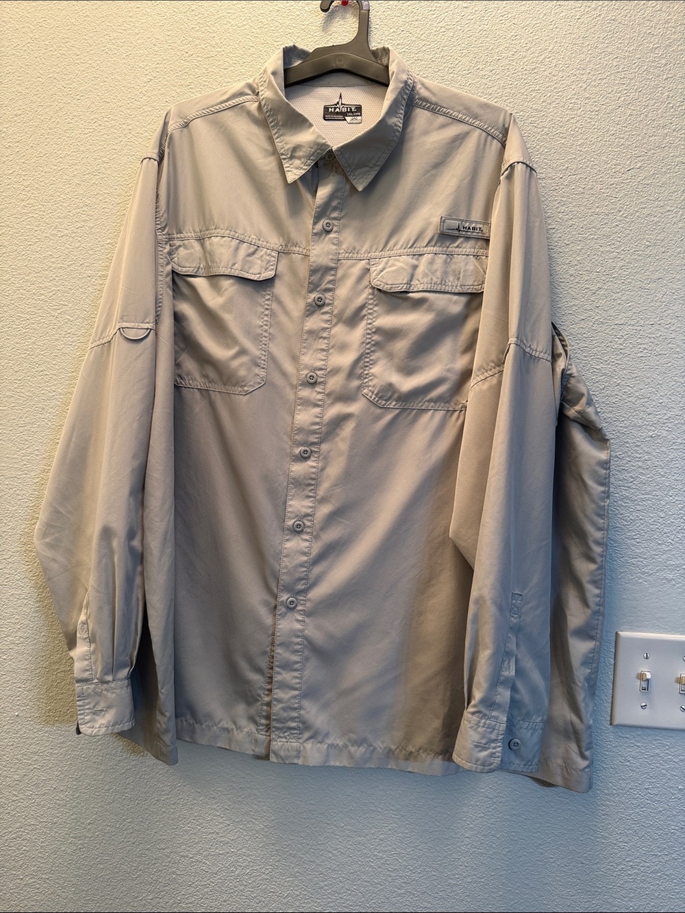 Habitat Men’s Lightweight Button-Front Shirt Jacket in Khaki